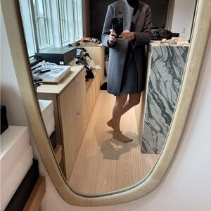 NWOT Brunello Cucinelli 2 piece grey stretch coat and short skirt